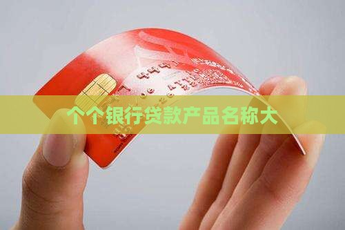 个个银行贷款产品名称大