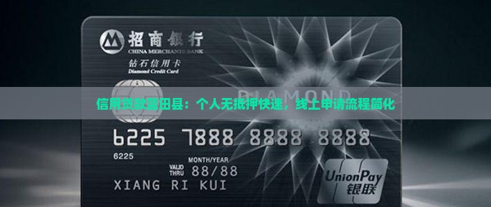 信用贷款蓝田县：个人无抵押快速，线上申请流程简化