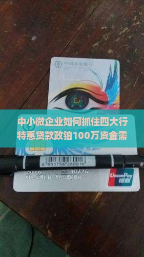 中小微企业如何抓住四大行特惠贷款政铂100万资金需求如何快速获批？