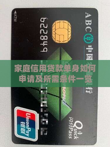 家庭信用贷款单身如何申请及所需条件一览