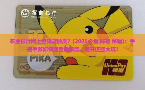 农业银行网上查贷款额度