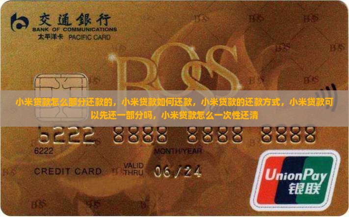 小米贷款怎么部分还款的