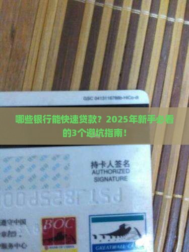 哪些银行能快速贷款