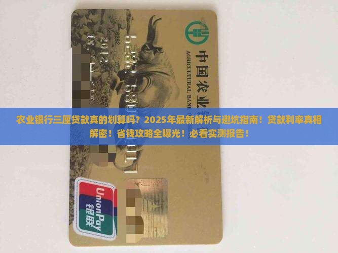 农业银行三厘贷款