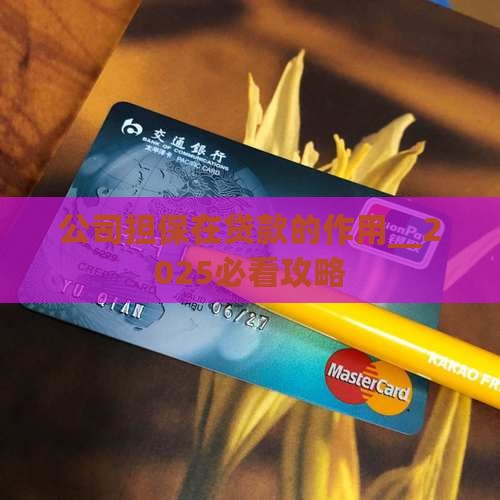 公司担保在贷款的作用