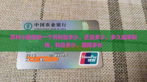 农村小额贷款一个月