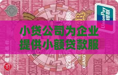 小贷公司做企业贷款吗