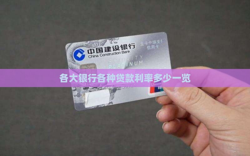各大银行各种贷款利率多少一览