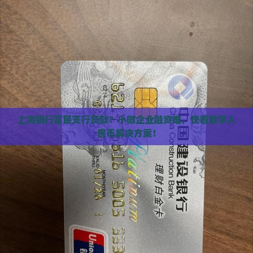 上海银行富民支行贷款？小微企业融资难，快看数字人民币解决方案！