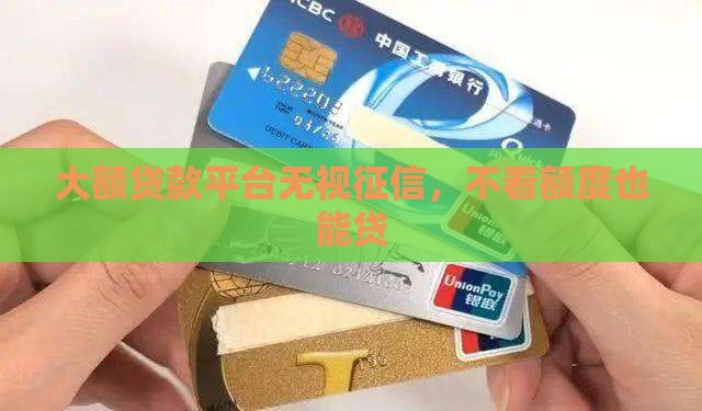 大额贷款平台无视征信，不看额度也能贷