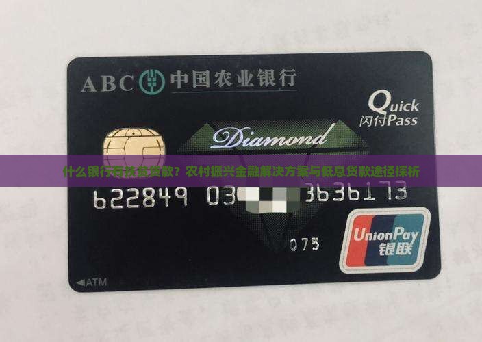 什么银行有扶贫贷款？农村振兴金融解决方案与低息贷款途径探析