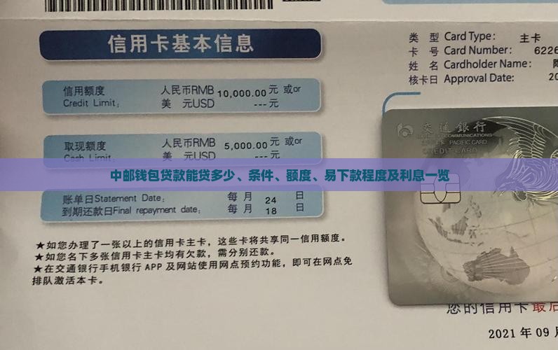 中邮钱包贷款能贷多少、条件、额度、易下款程度及利息一览