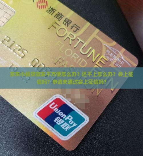 京东小额贷款发不方便怎么办？还不上怎么办？会上征信吗？申请未通过会上征信吗？