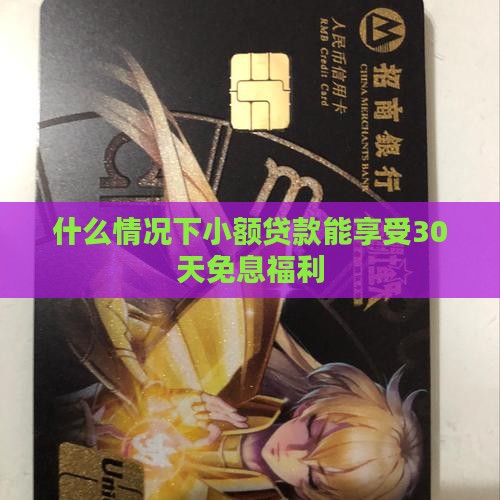 什么情况下小额贷款能享受30天免息福利
