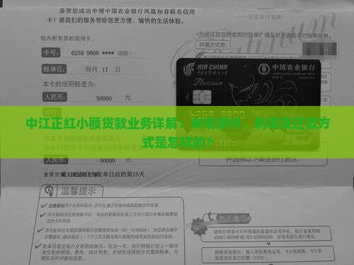 中江正红小额贷款业务详解：申请条件、利率及还款方式是怎样的？