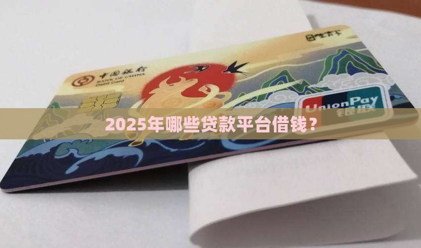 2025年哪些贷款平台借钱？