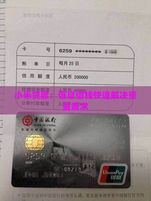 小米贷款：低息借钱快速解决资金需求