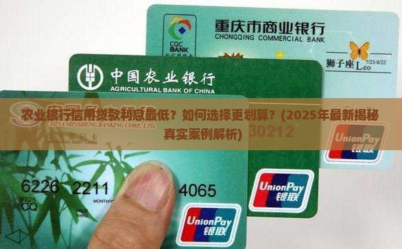 农业银行信用贷款利息最低