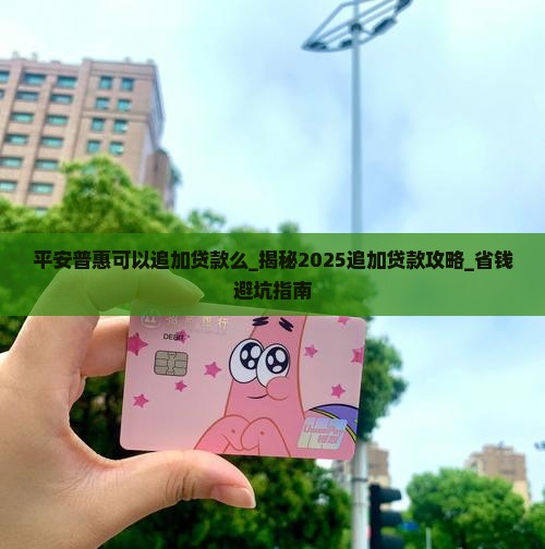 平安普惠可以追加贷款么