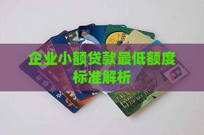 企业小额贷款最低额度标准解析