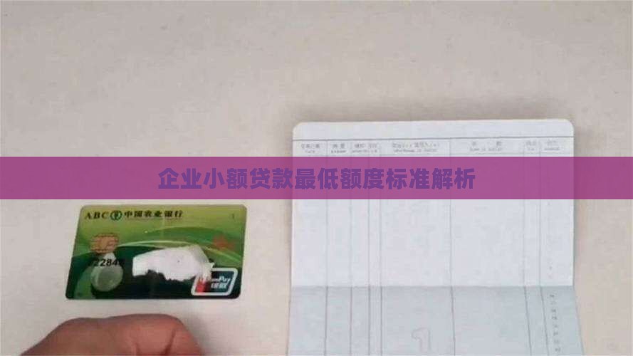 企业小额贷款最低额度标准解析