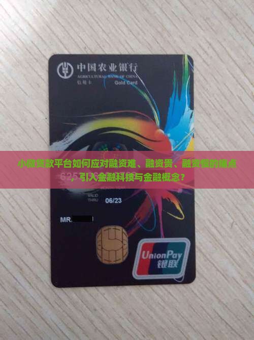 小微贷款平台如何应对融资难、融资贵、融资慢的痛点，引入金融科技与金融概念？