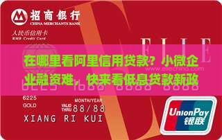 在哪里看阿里信用贷款？小微企业融资难，快来看低息贷款新政策