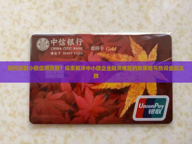 如何获取小额信用贷款？探索解决中小微企业融资难题的新策略与热词金融实践