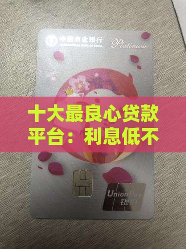 十大最良心贷款平台：利息低不查征信排行榜