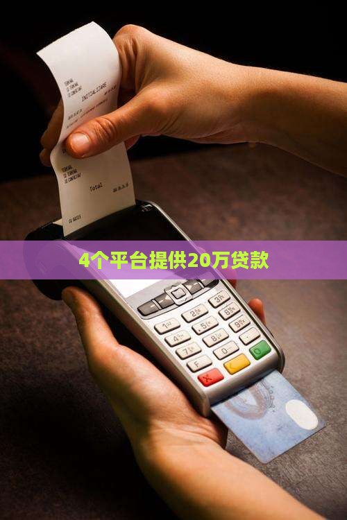 4个平台提供20万贷款