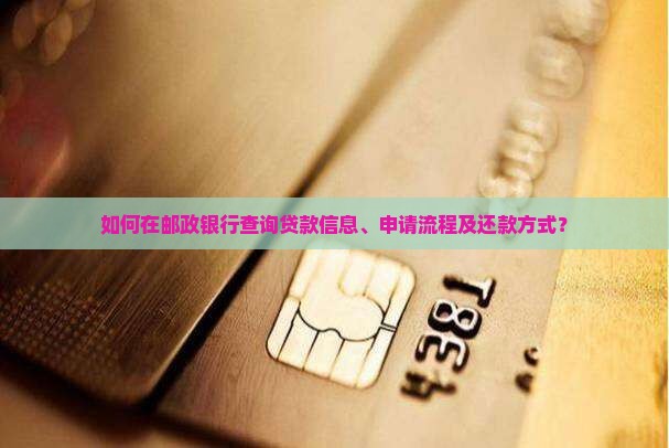 如何在邮政银行查询贷款信息、申请流程及还款方式？