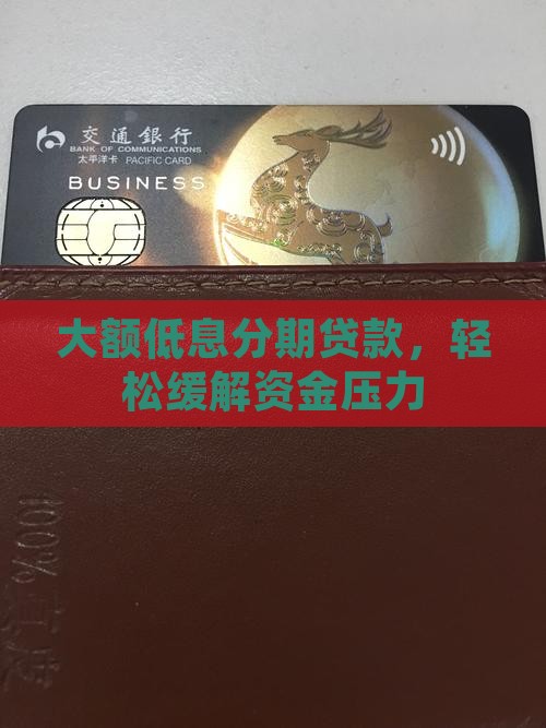 大额低息分期贷款，轻松缓解资金压力