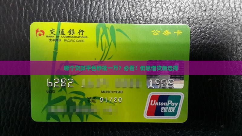 哪个贷款平台秒批一万？必看！低息借贷新选择