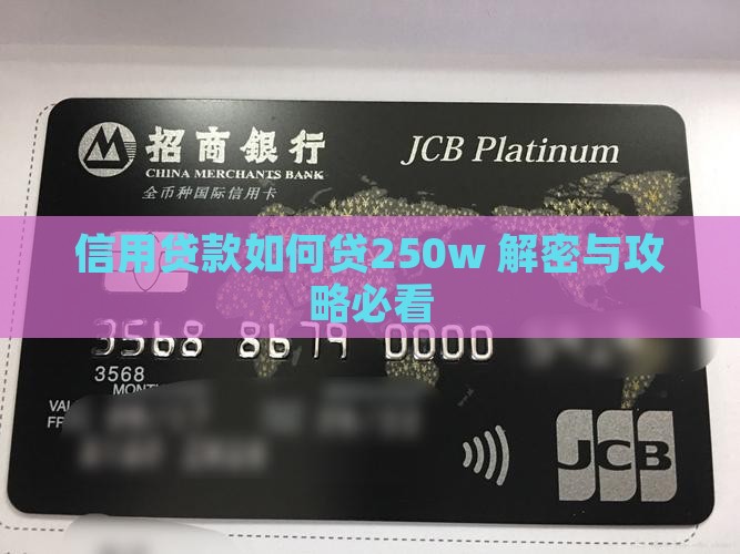 信用贷款如何贷250w