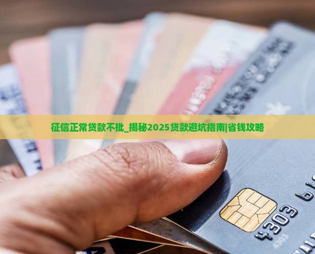征信正常贷款不批