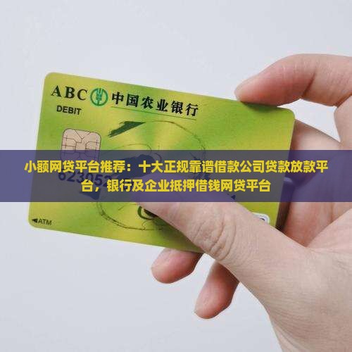 哪里有能贷款的网贷平台