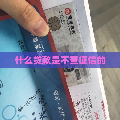 什么贷款是不查征信的