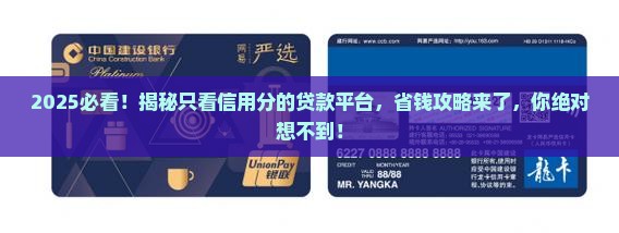 只看信用分的贷款平台