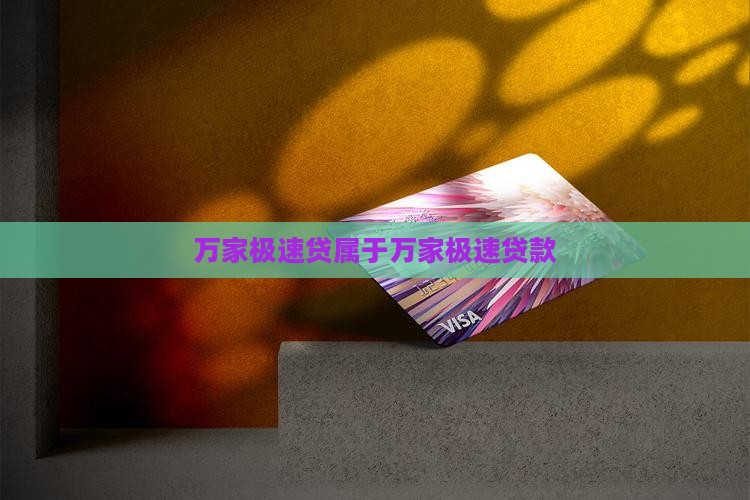 万家极速贷属于什么贷款