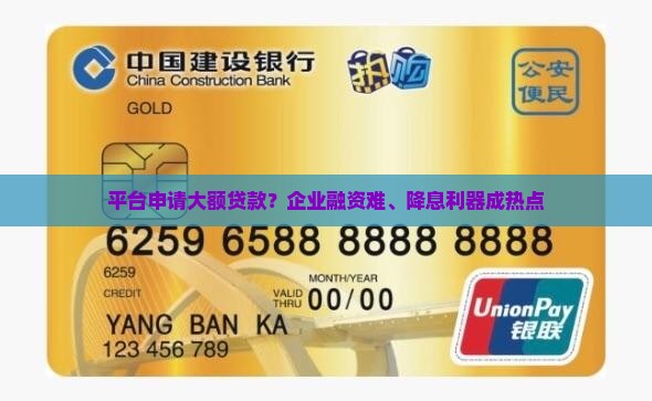 平台申请大额贷款？企业融资难、降息利器成热点