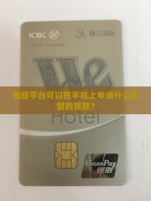 哪些平台可以在手机上申请什么类型的贷款？