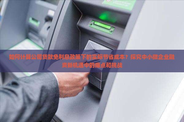 如何计算公司贷款免利息政策下的实际节省成本？探究中小微企业融资新机遇中的痛点和挑战