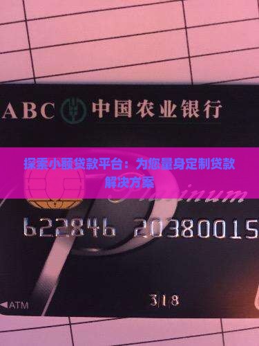 探索小额贷款平台：为您量身定制贷款解决方案