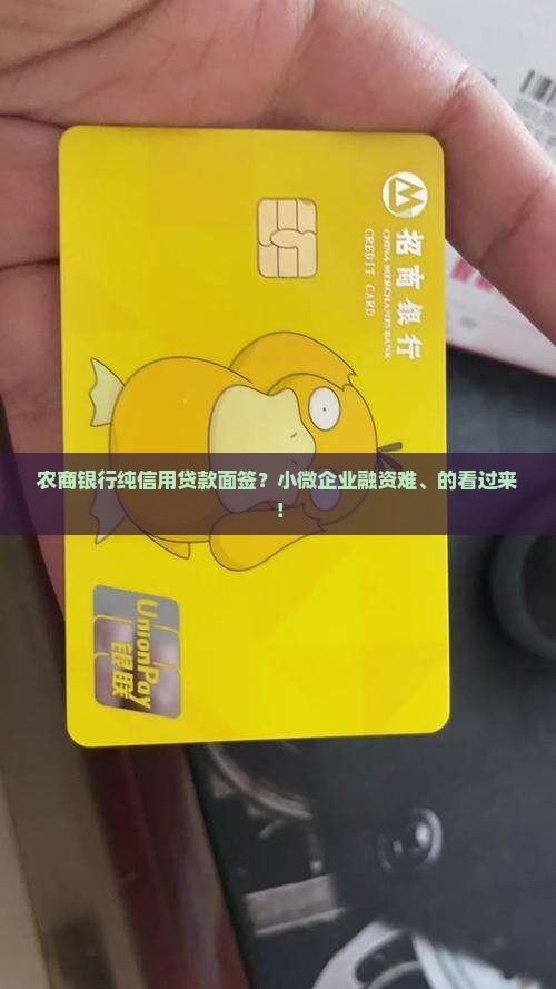 农商银行纯信用贷款面签？小微企业融资难、的看过来！