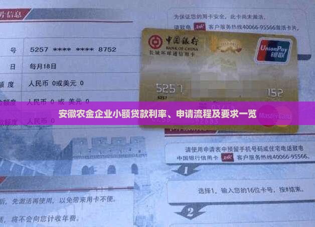 安徽农金企业小额贷款利率、申请流程及要求一览