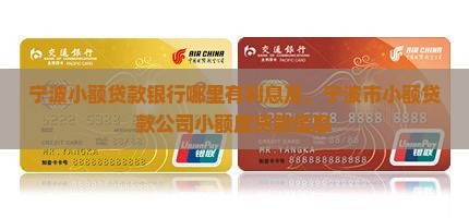 宁波小额贷款银行哪里有利息及，宁波市小额贷款公司小额度贷款信息