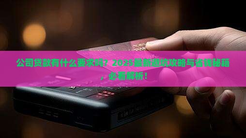 公司贷款有什么要求吗