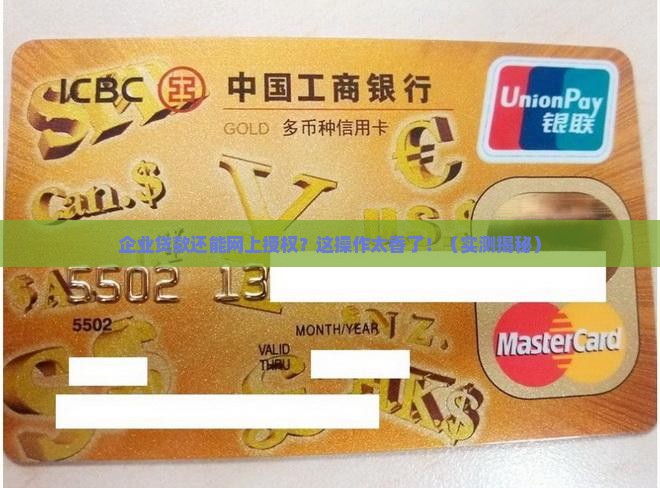 企业贷款可以网上授权吗