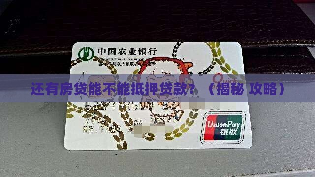 还有房贷能不能抵押贷款