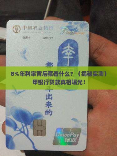 甲银行贷款年利率8
